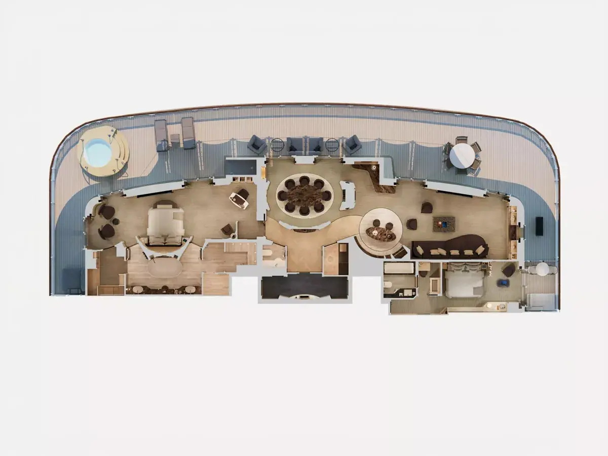 Floorplan of the Owner's Residence aboard Explora III