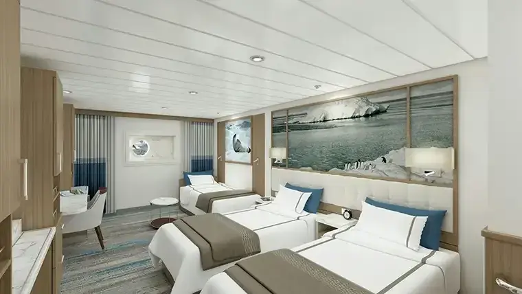 Greg Mortimer Aurora Stateroom Triple Share interior