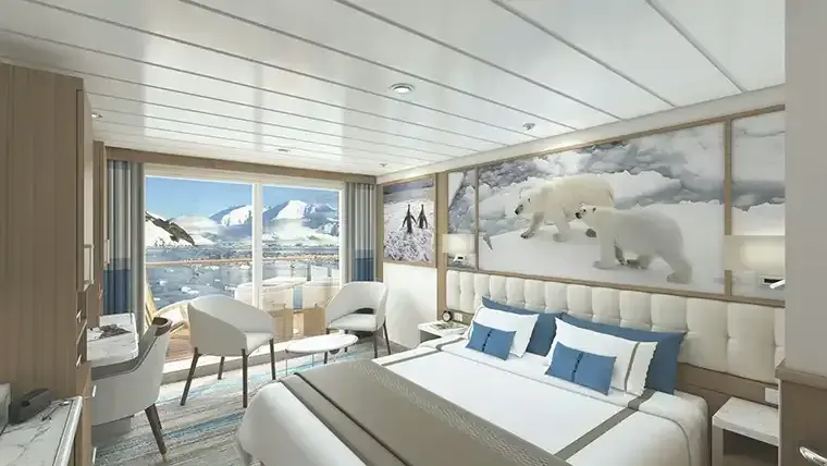 Greg Mortimer Balcony Stateroom Category A interior