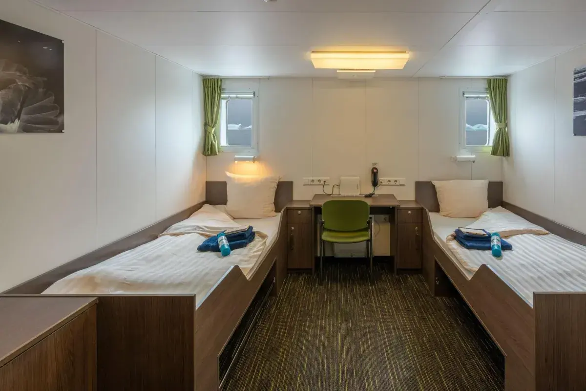 Twin Window cabin aboard MV Ortelius and MV Plancius