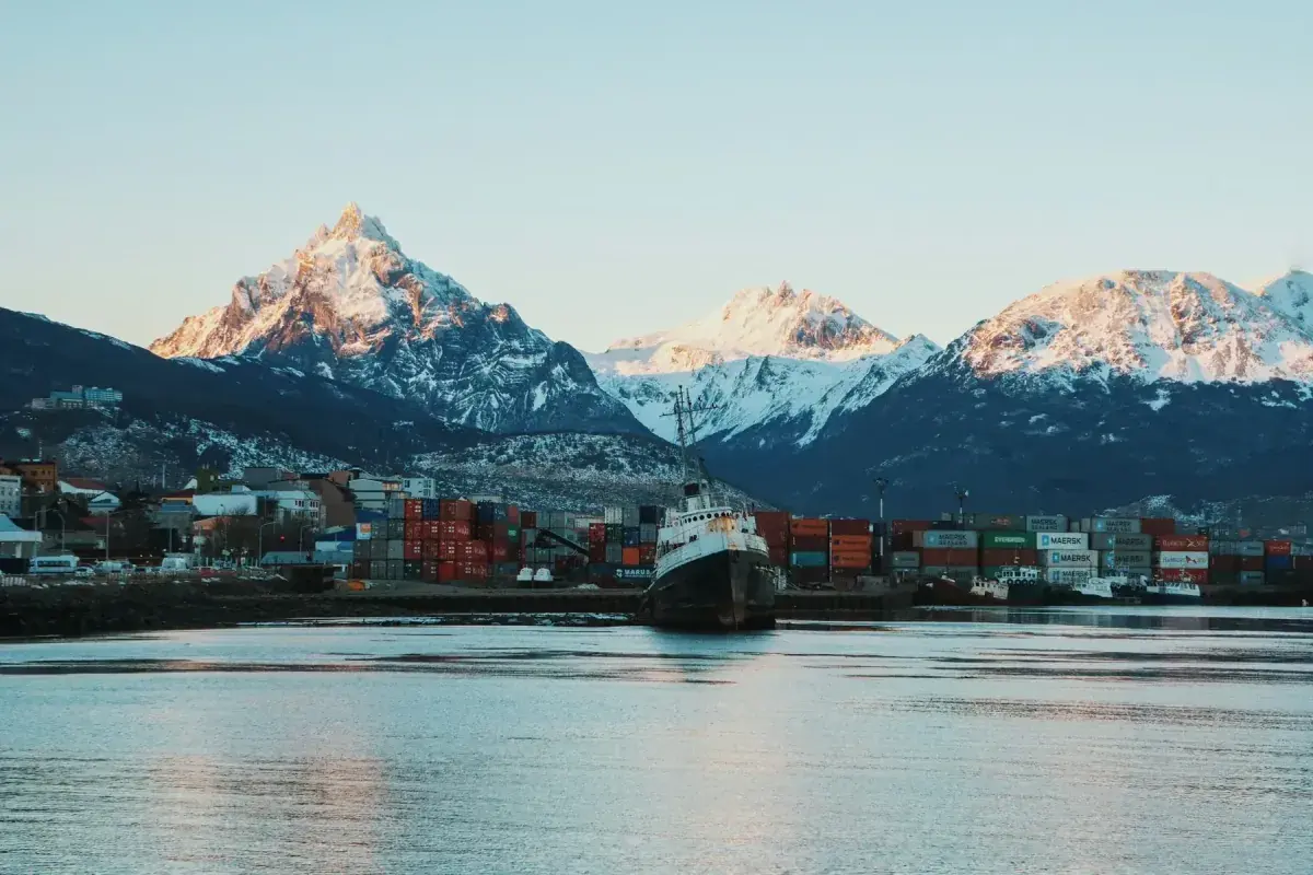 Mountains and marina of Ushuaia