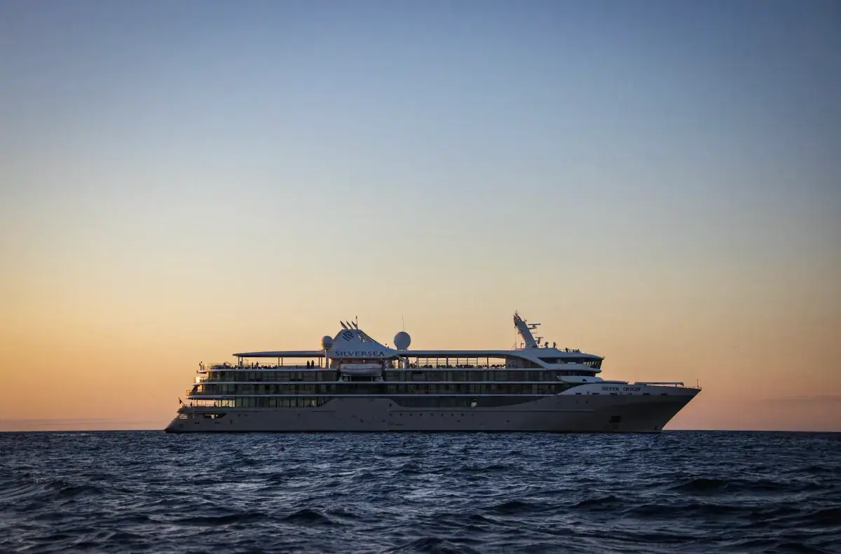 Silversea Silver Origin at sunset