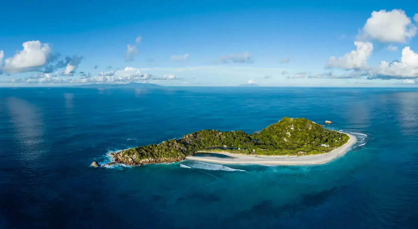 Aerial view of Cousin Island, Seychelles