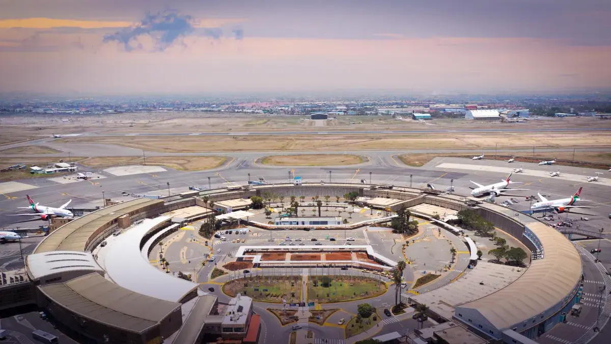 Aerial view of Jomo Kenyatta International Airport