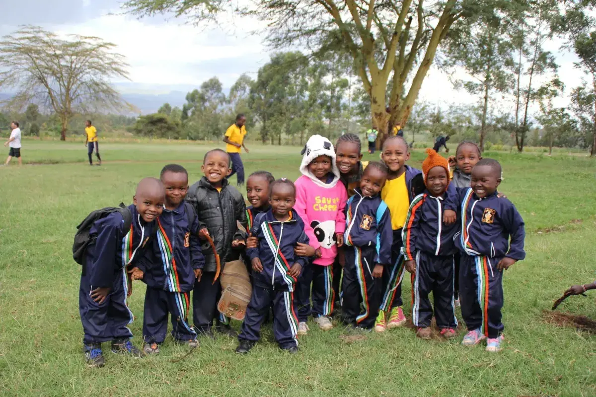 A group of children posing at Mission in Action Orphanage in Kenya