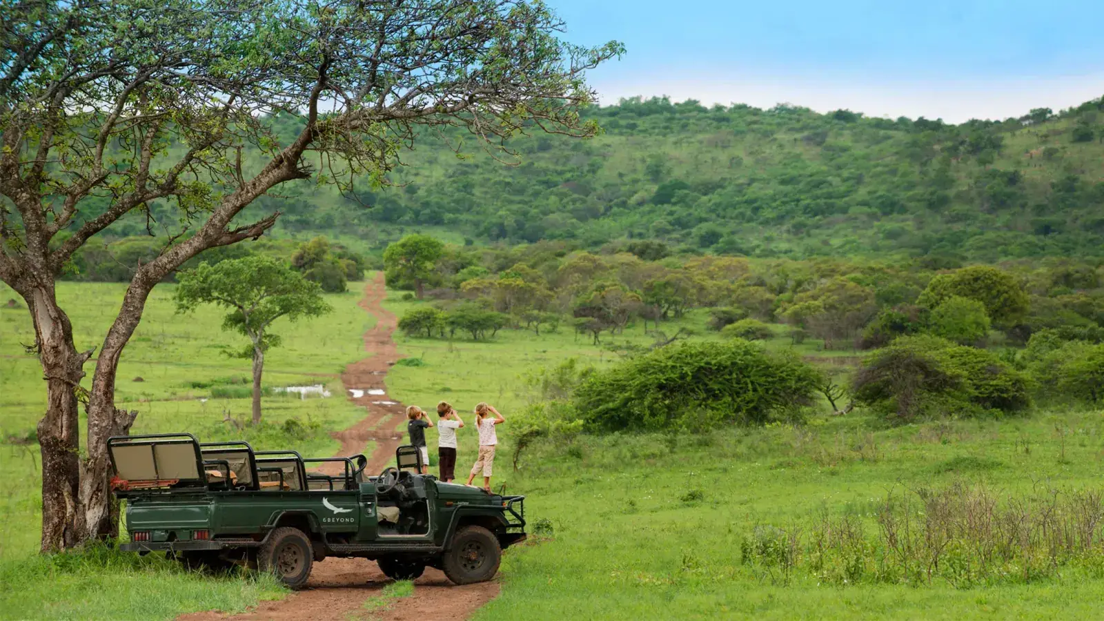 An &Beyond safari jeep in South Africa