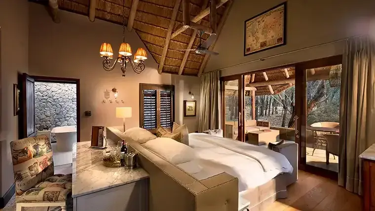 Cottage interior at &Beyond Ngala Safari Lodge