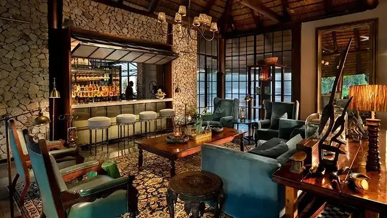Bar area at &Beyond Ngala Safari Lodge