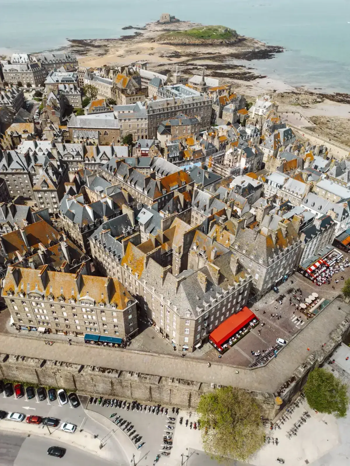Aerial view of Saint Malo (Brittany), France