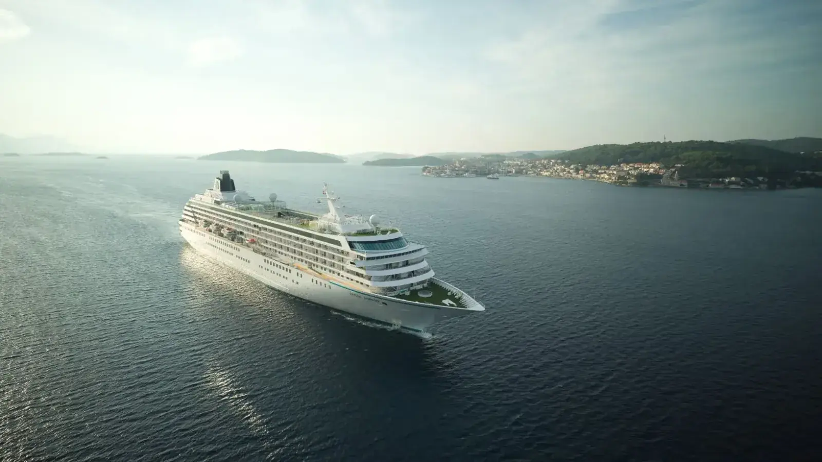 Aerial view of the Crystal Serenity cruise ship