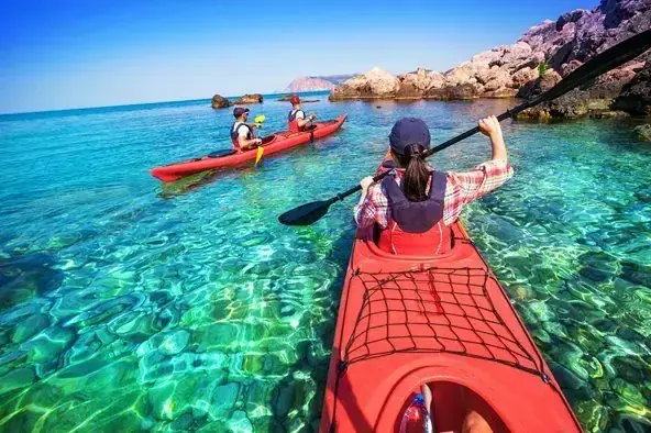 Kayaking through the turquoise lagoons of French Polynesia