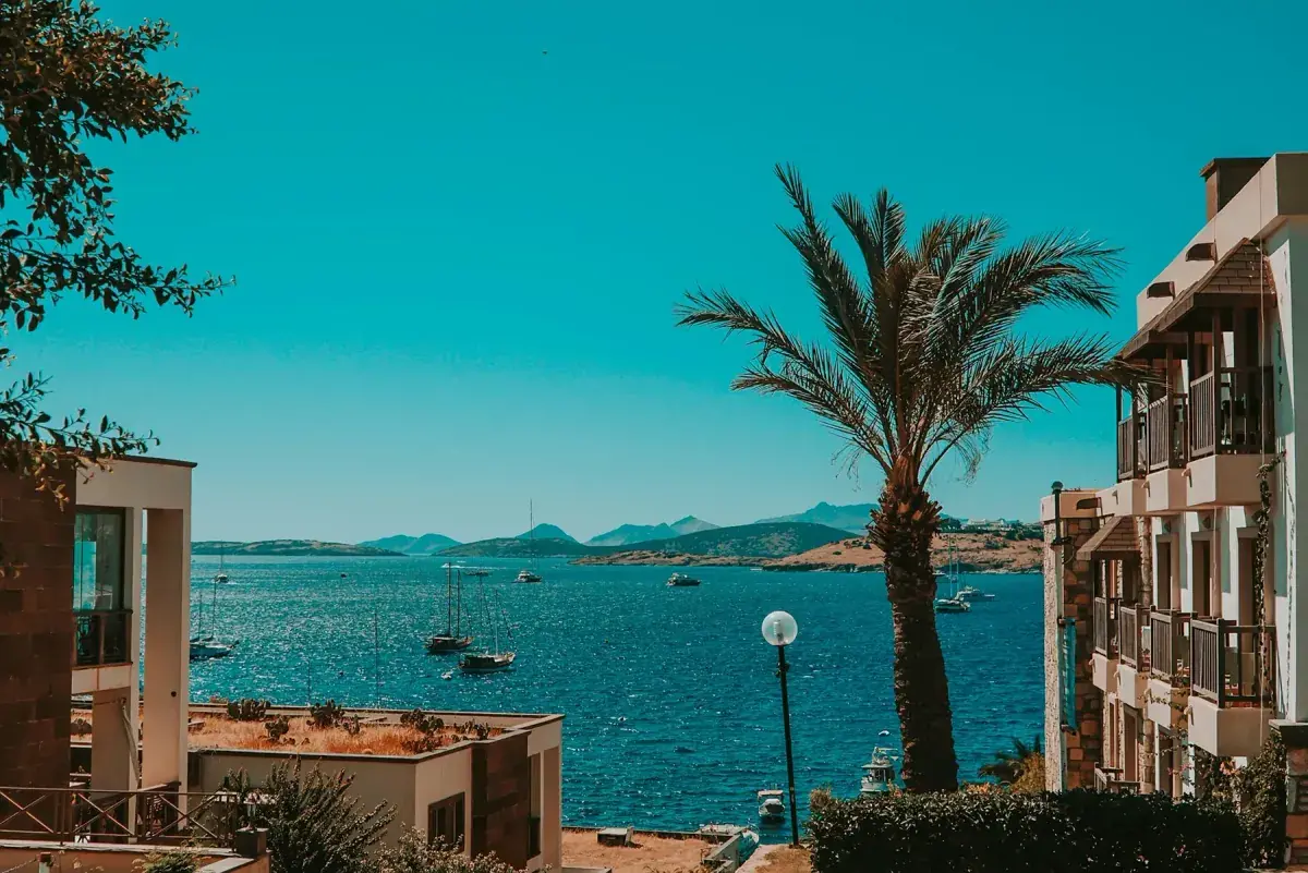 View of a bay of Bodrum, Turkey
