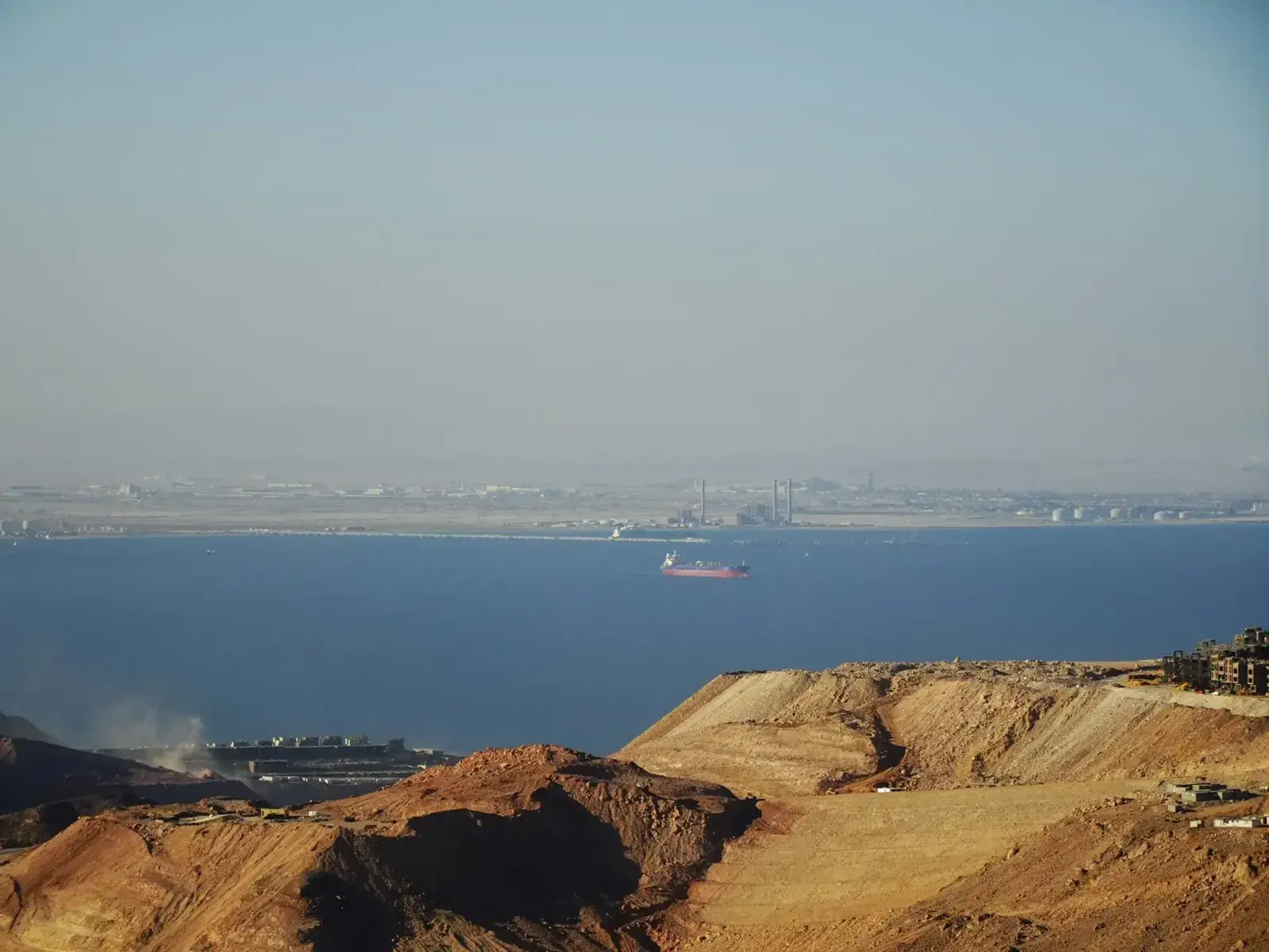 A far-off view of the Suez Canal