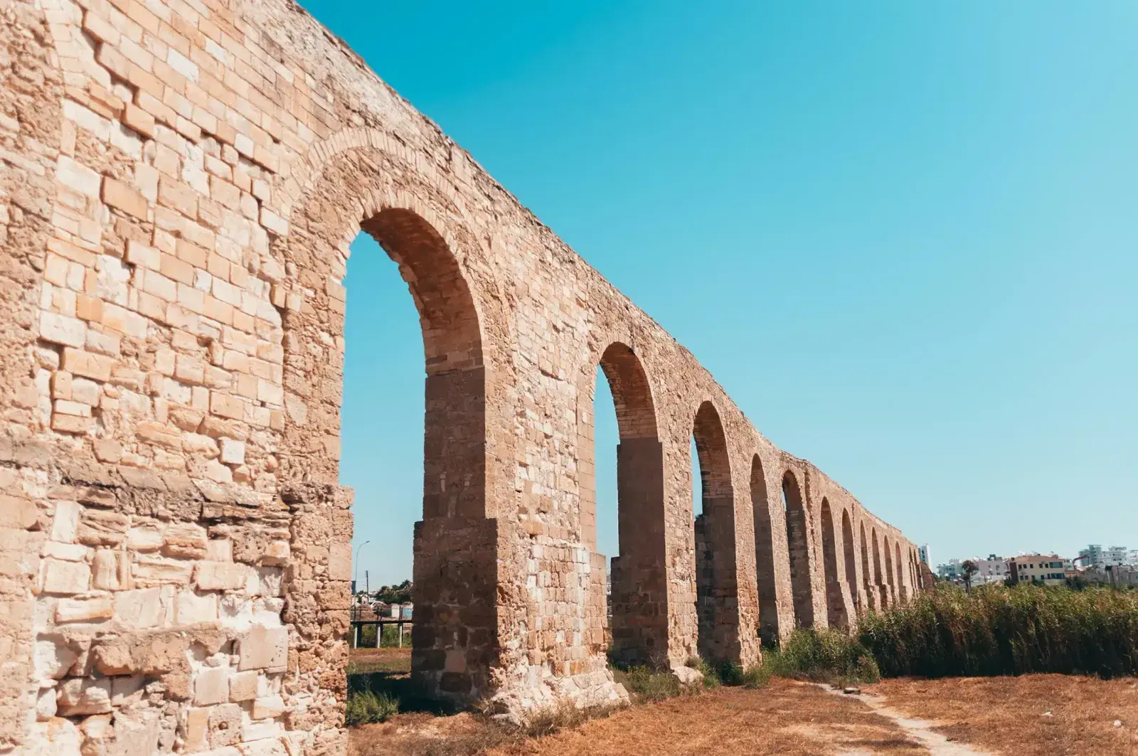 An ancient aqueduct in Larnaca, Cyprus