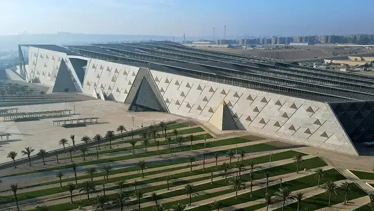 Aerial view of the Grand Egyptian Museum
