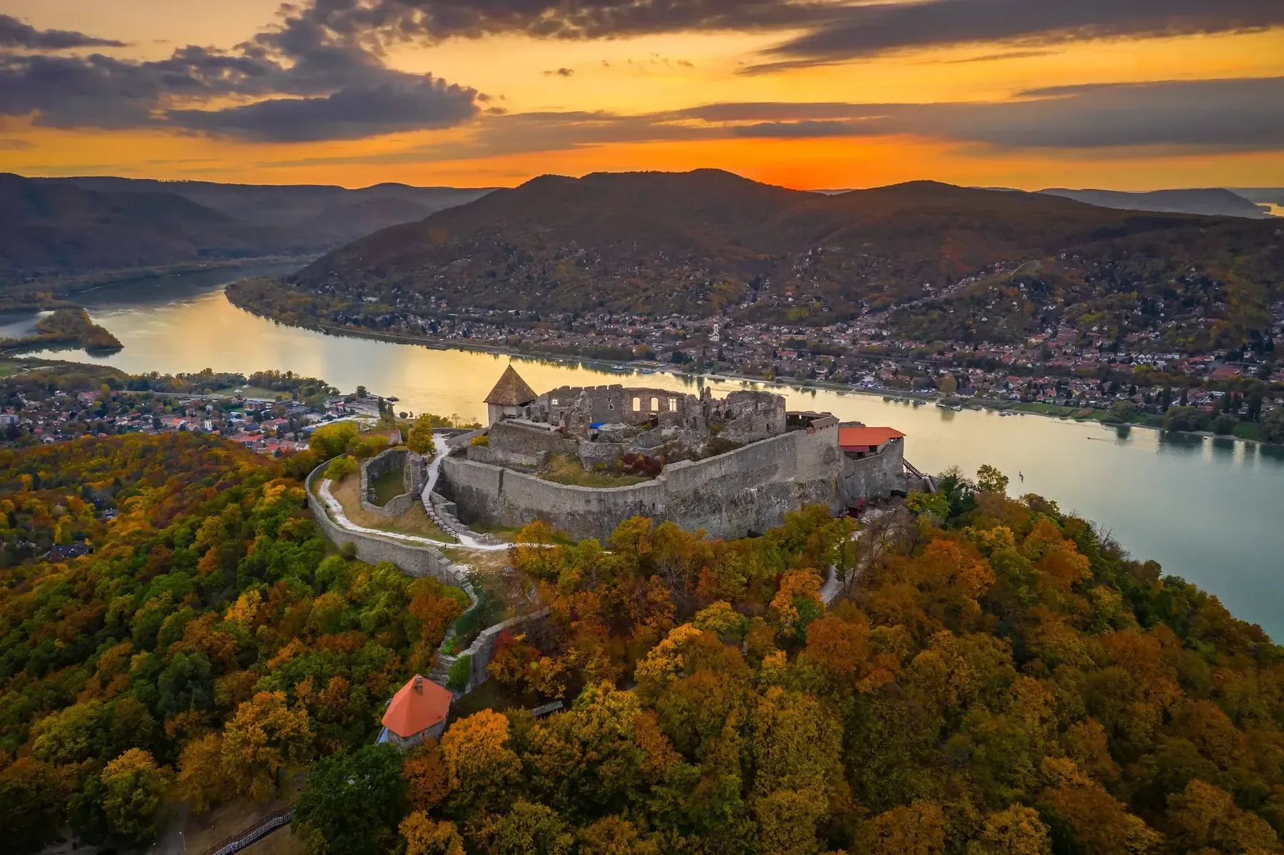 Visegrad river bend aerial