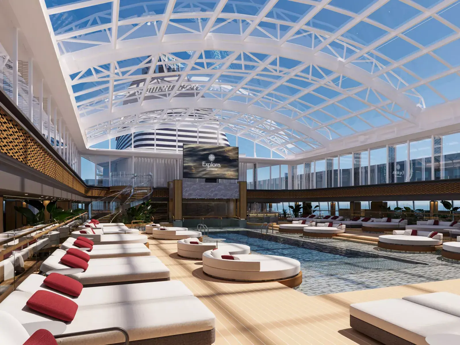 The Conservatory pool deck aboard Explora III