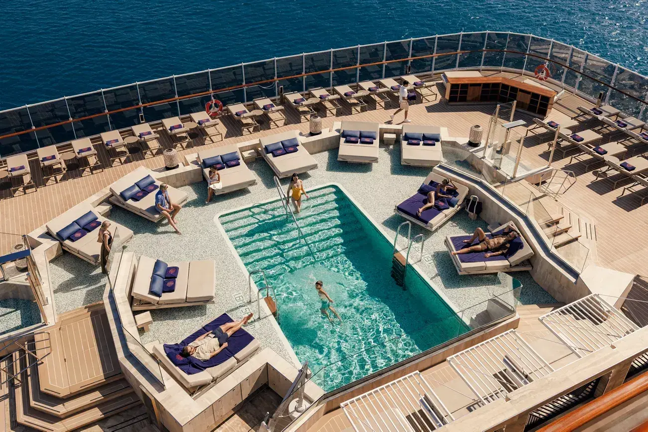 The Atoll pool deck aboard Explora III