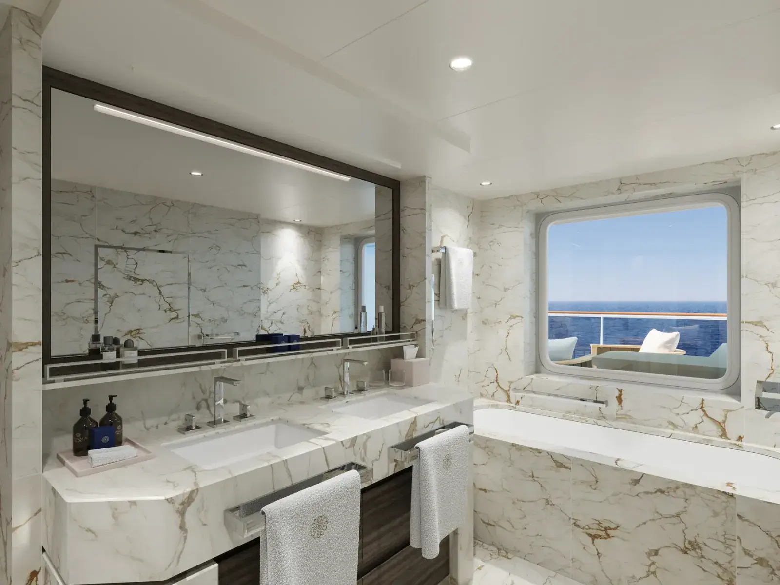 Suite bathroom interior aboard Explora III