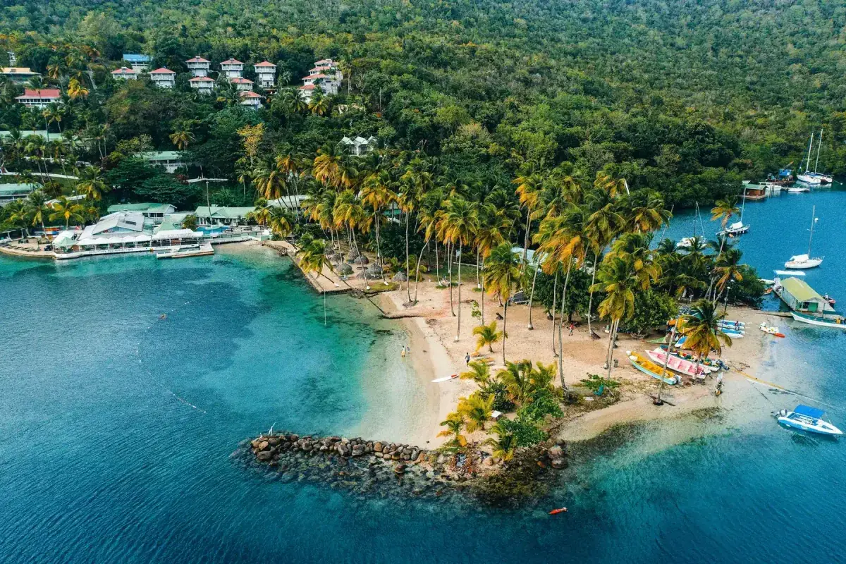 Soufriere harbor in St Lucia