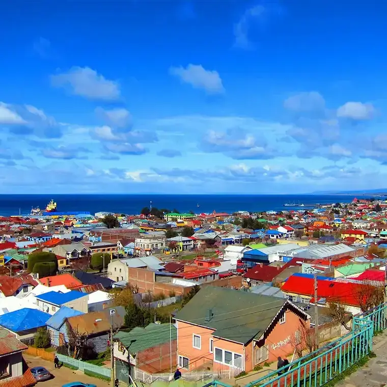 Coastal buildings in Punta Arenas, Chile