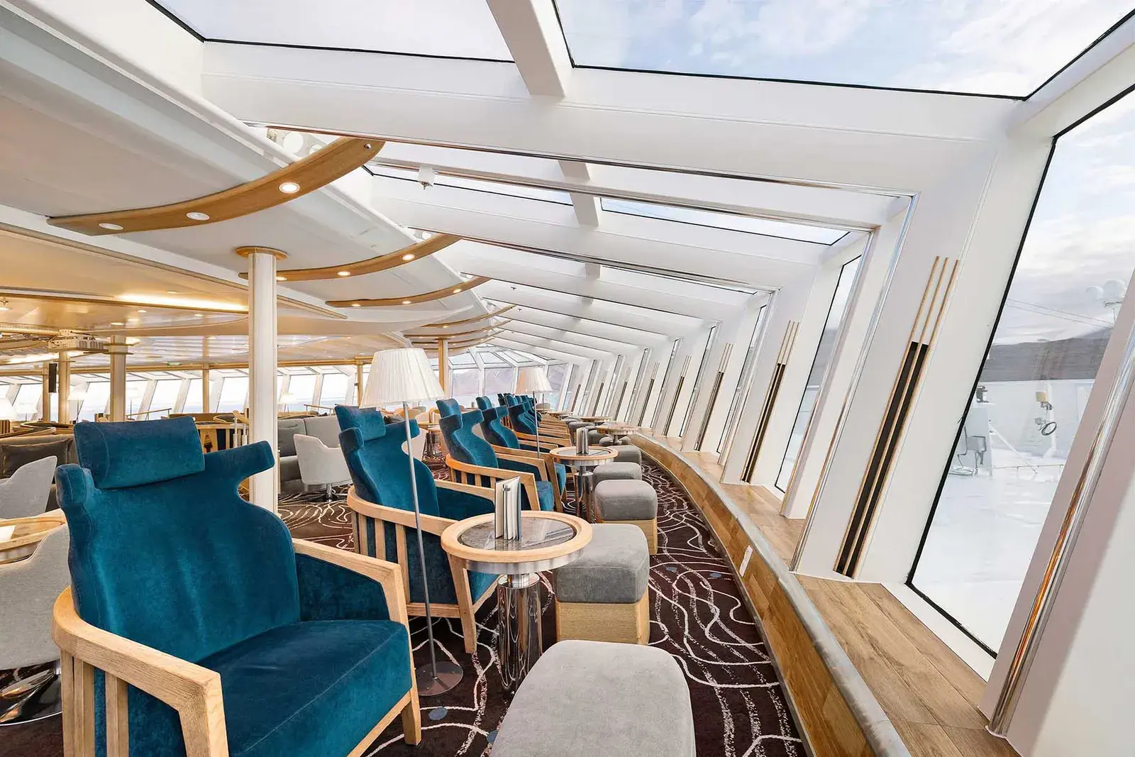 Lounge on the MS Fram from HX Expeditions