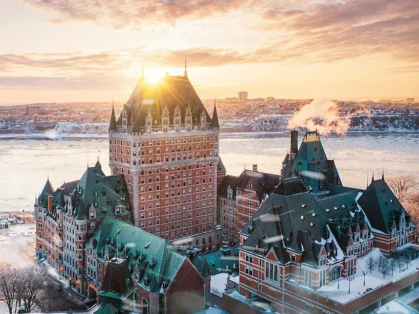 Fairmont Le Château Frontenac in the snow