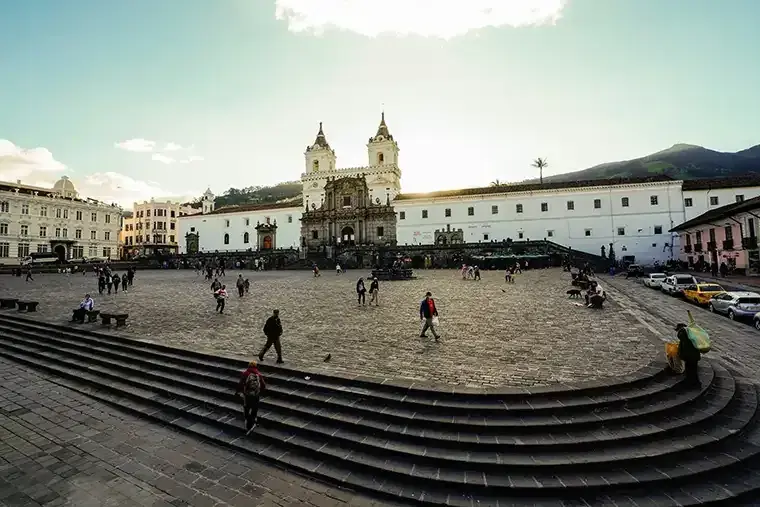 Old Town square in Quito, Ecuador