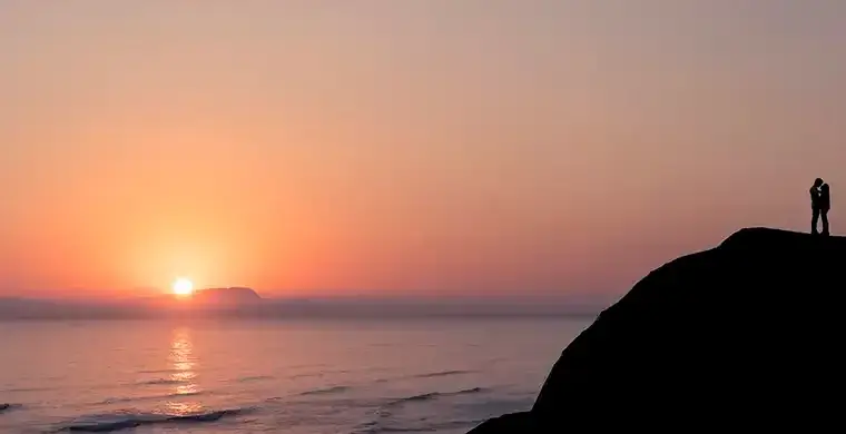 Miraflores cliffs Lima sunset