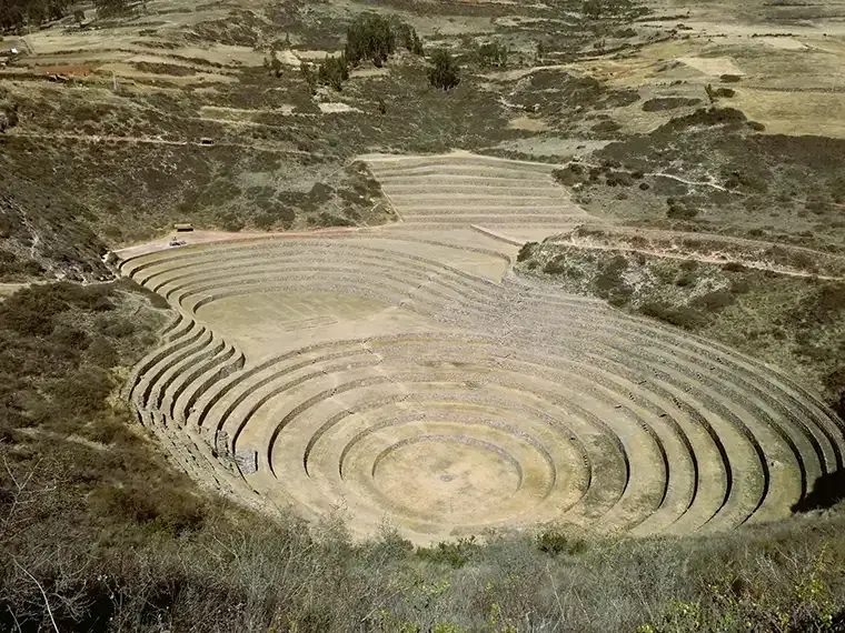 Moray Inca ruins aerial