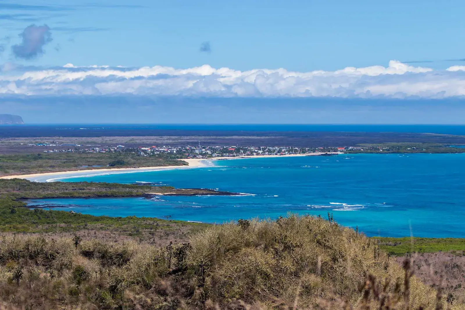 Aerial view of Isabela Islands in the Galápagos Islands