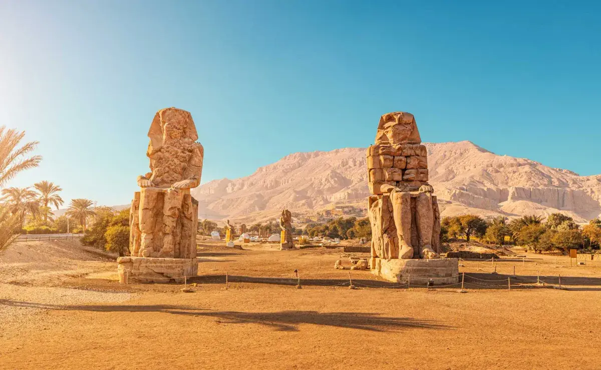 The Colossi of Memnon in Egypt
