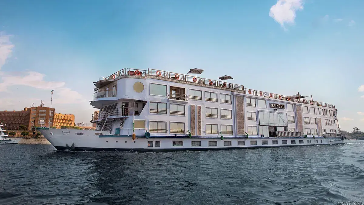 Exterior view of the HS Nebu on the Nile River