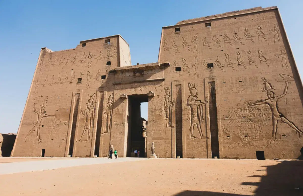 Exterior view of Edfu Temple in Egypt