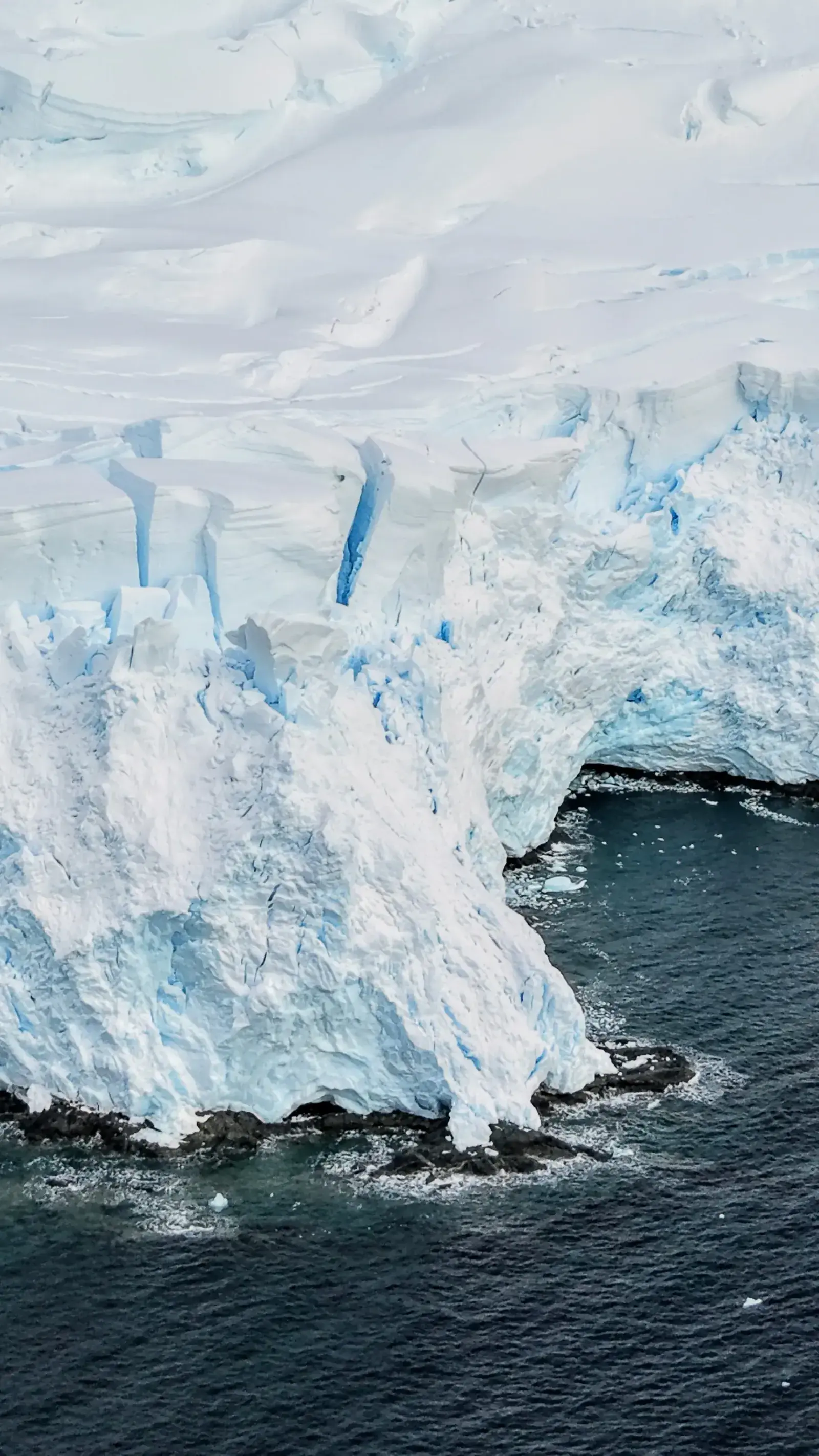Aerial view of an iceberg in Antarctica