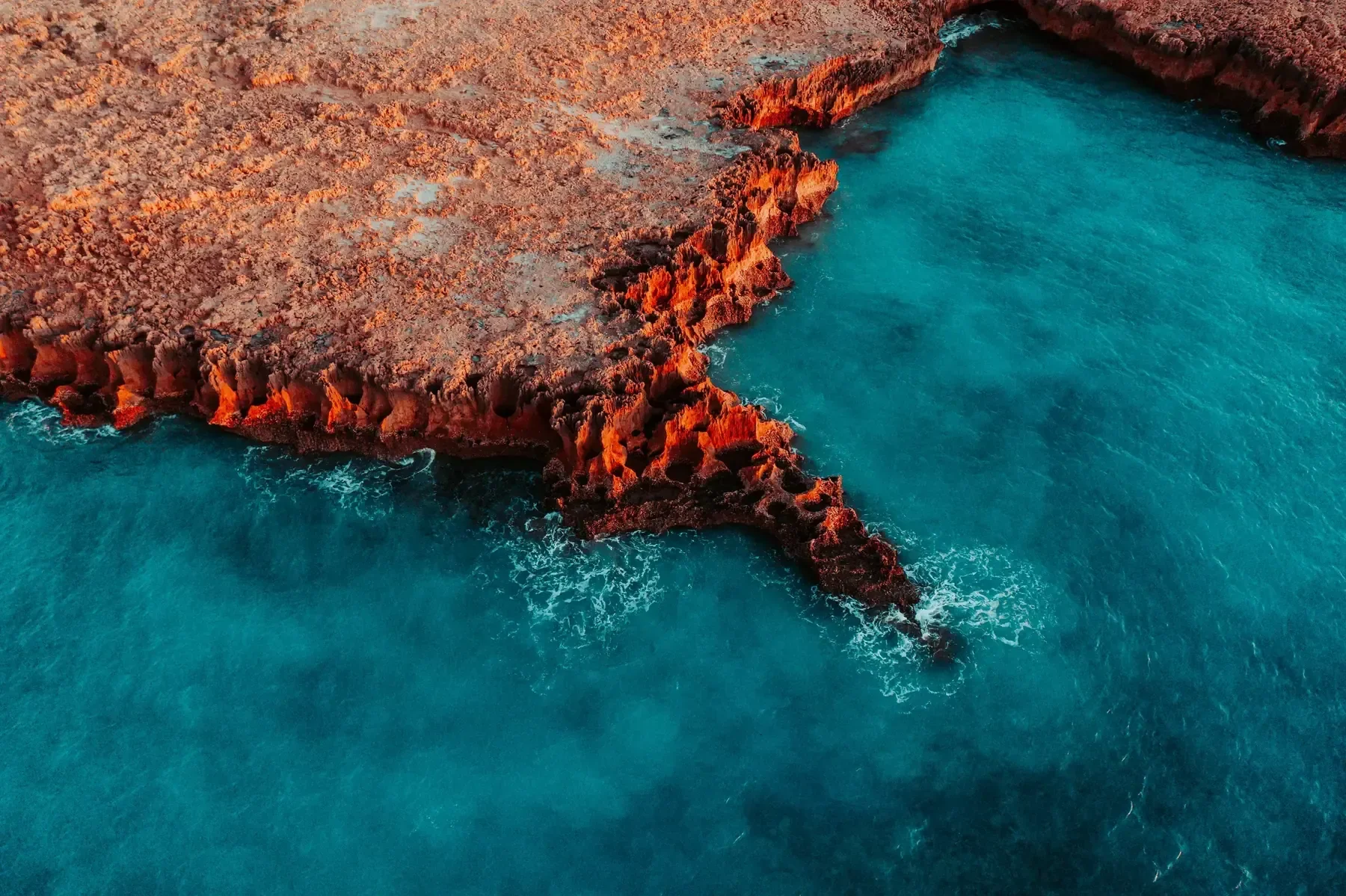 The Kimberley aerial shot of red rock coast