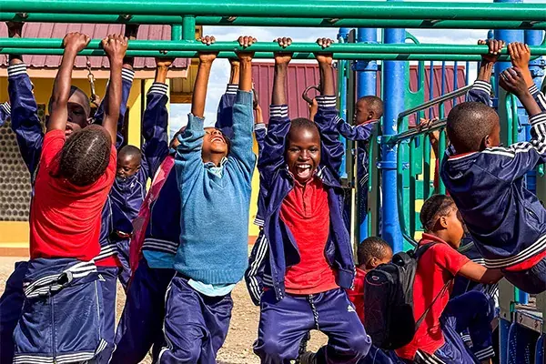 Kids play at The O’Brien School for the Massai