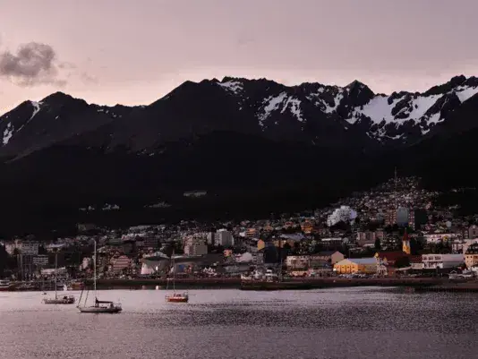 Sunset skyline with mountains of Ushuaia, Argentina