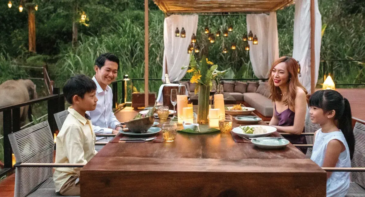 Anantara Golden Triangle jungle bubbles dining