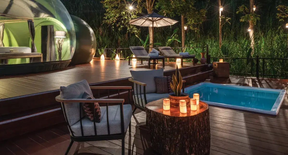 Anantara Golden Triangle jungle bubbles deck