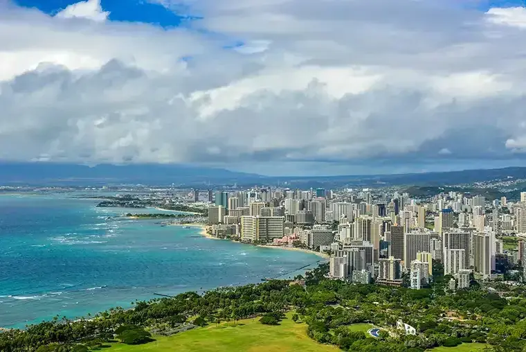 Aerial view of Honolulu
