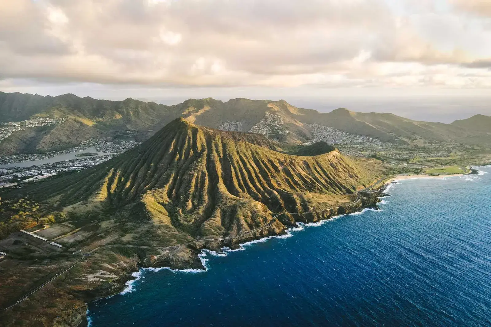 Aerial view of Diamond Head in Oahu