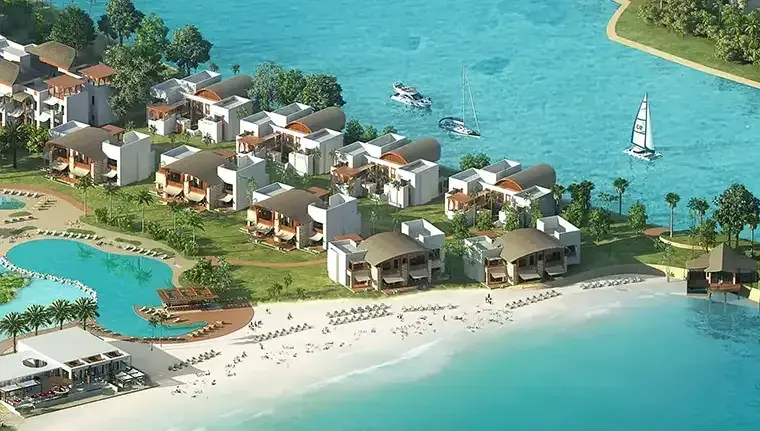 Anantara Mina Al Arab beach club aerial shot