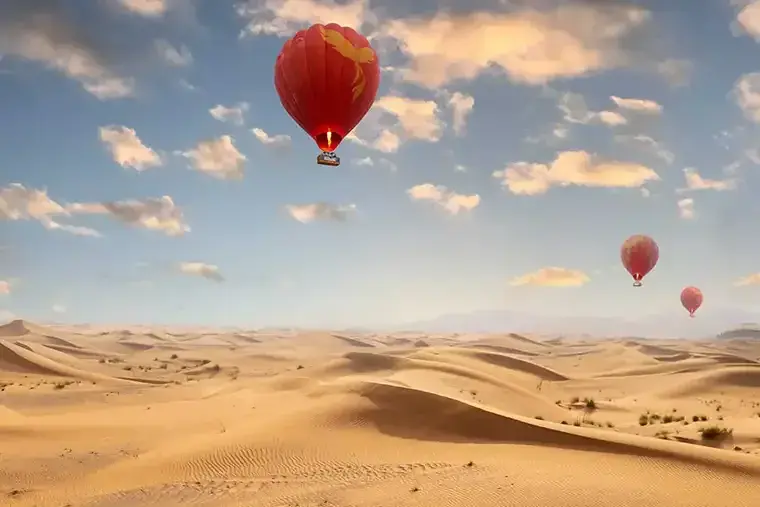 Hot air balloon sunrise Ras Al Khaimah