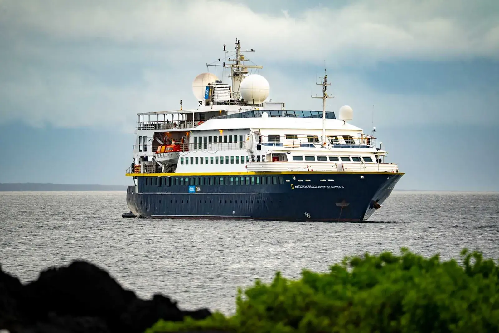 The National Geographic cruise ship in the Galapagos Islands