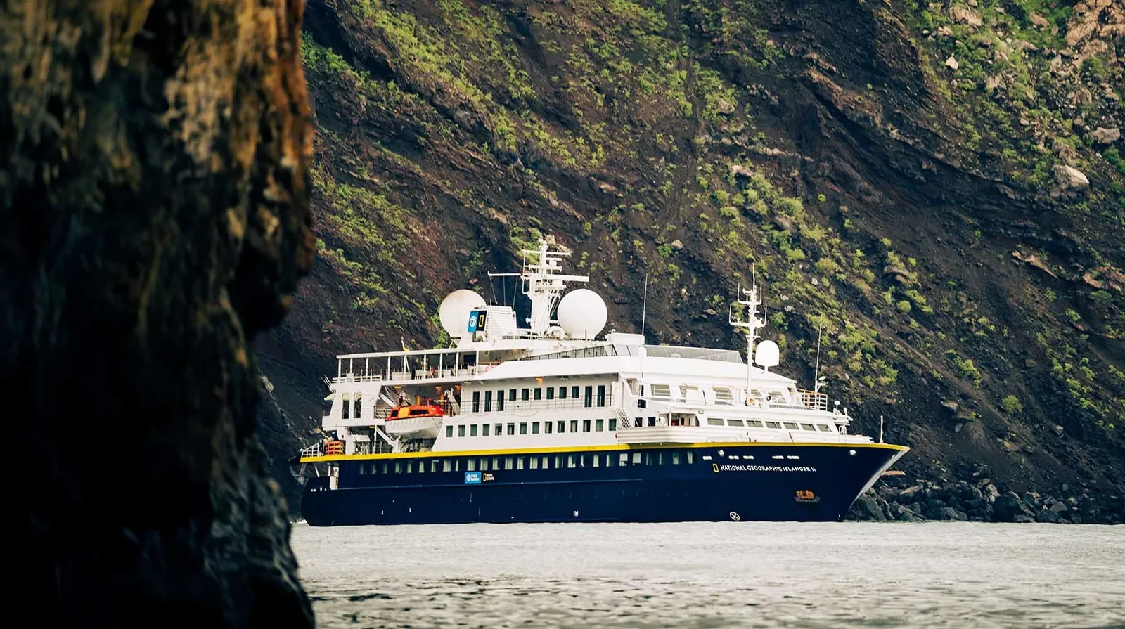 The National Geographic cruise ship in the Galapagos Islands