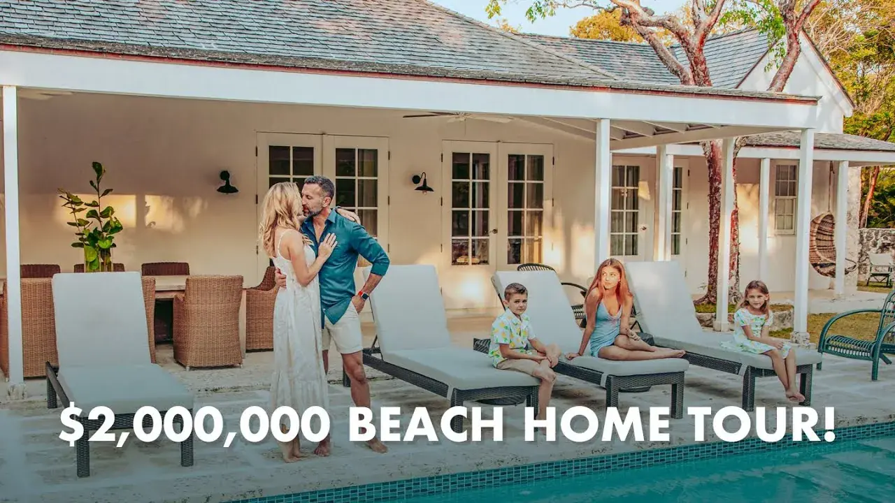 The Lockwood family at a beach home on Harbour Island, Bahamas