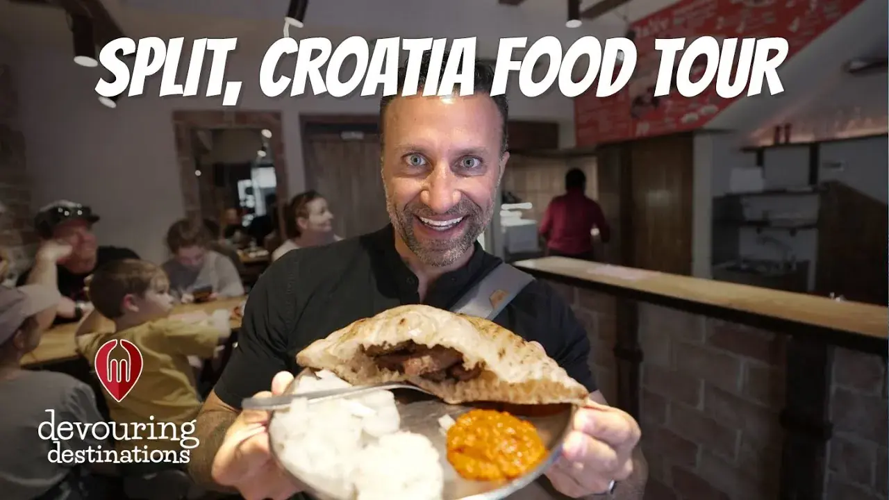 The Lockwood family on a food tour in Split, Croatia