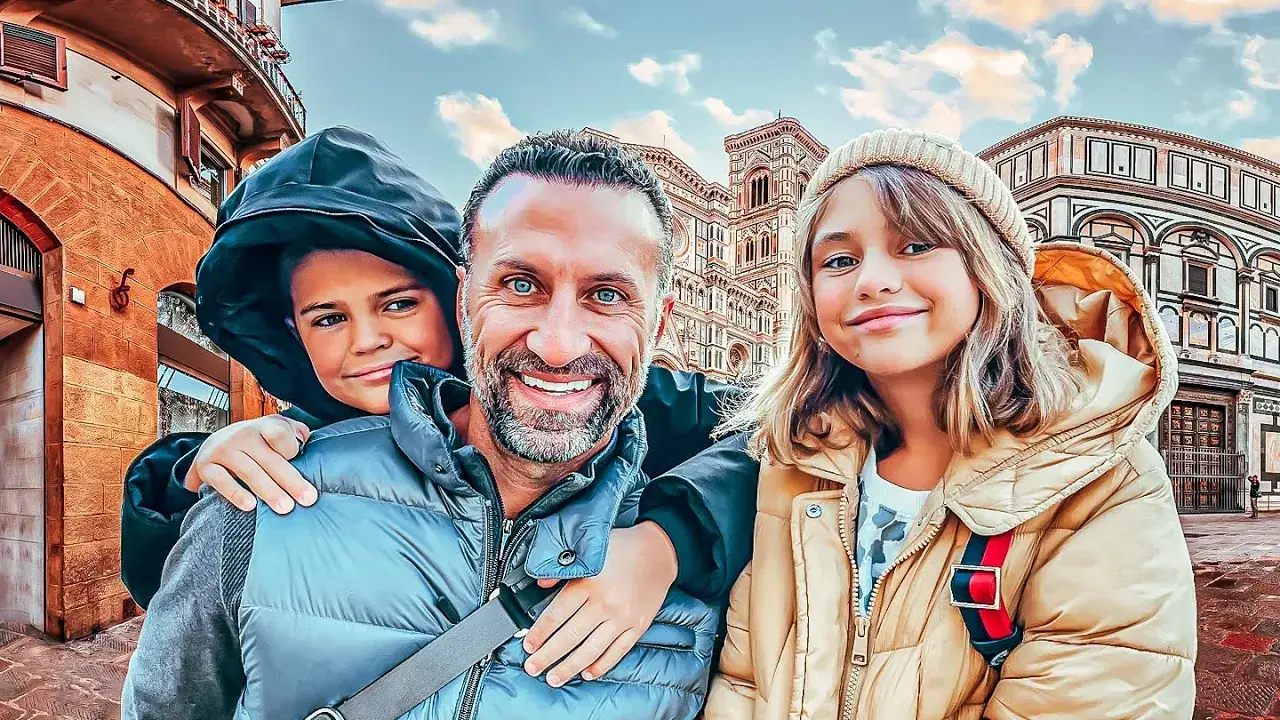 The Lockwood family poses in Florence, Italy