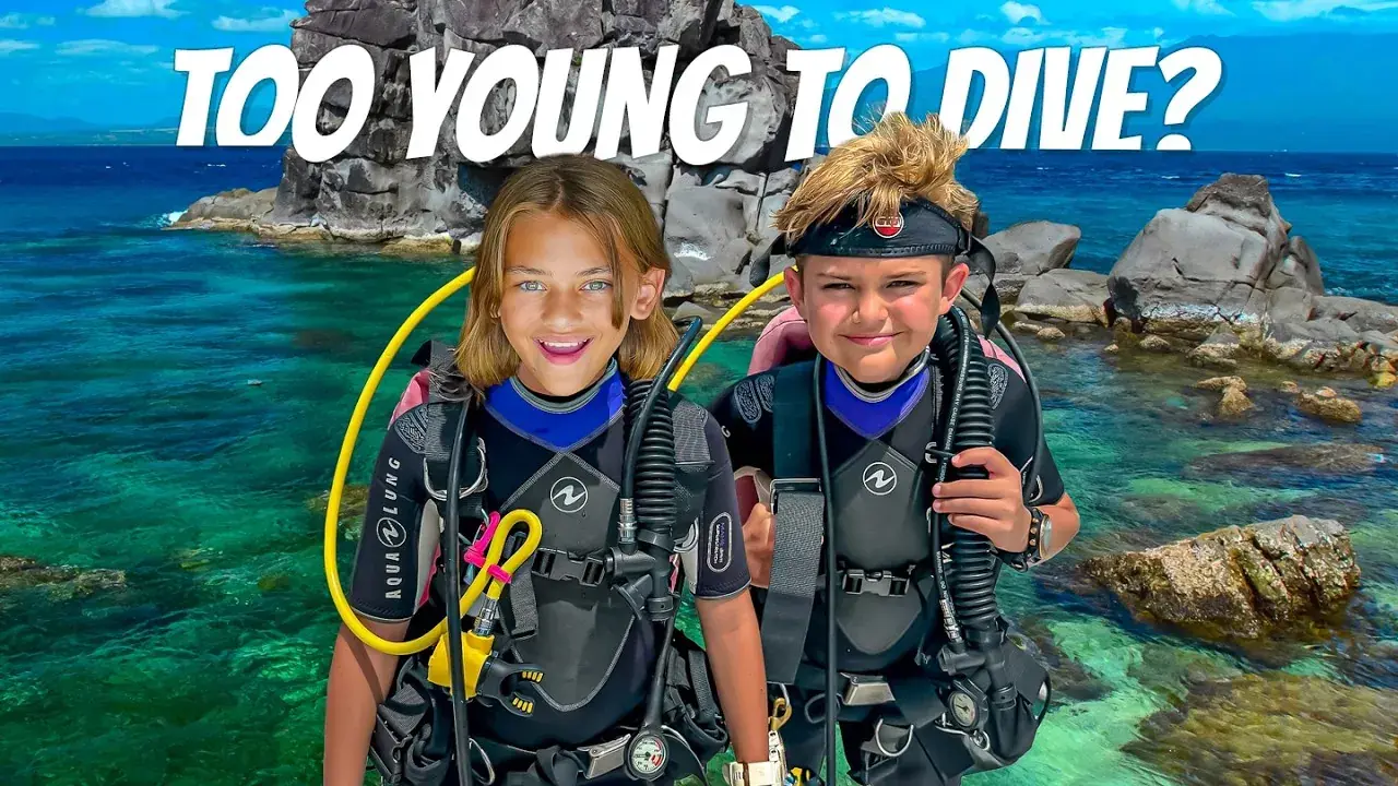 Brooklyn and Colt Lockwood in scuba gear